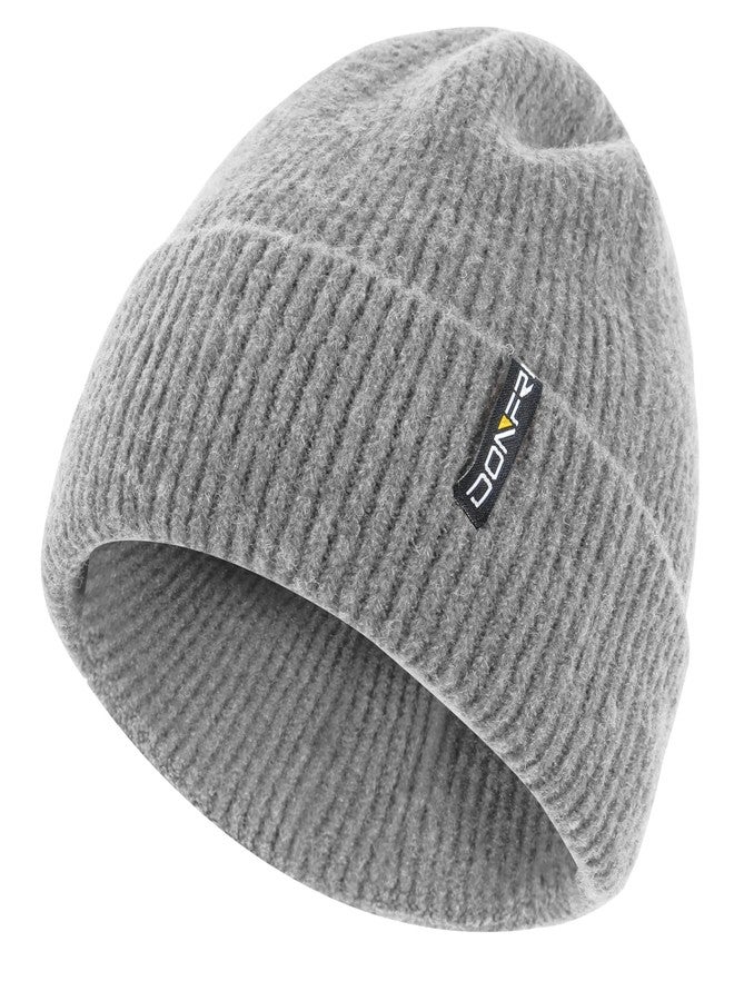 Donfri Wool Winter Beanie Hats Men Women Grey Beanie Super Soft Warm for Winter Skull Knit Beanie Gift - Image 1